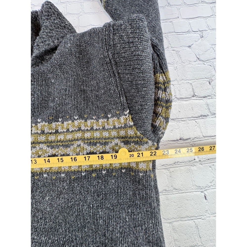 Lost Horizons Cardigan Mens L Gray Wolf Heavyweight Wool Full Zip Nepal - Picture 11 of 14